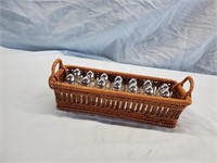 Basket with Small Salt and Pepper Shakers