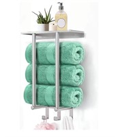 Towel Rack Wall Mounted, Wocutesy Towel Rack with