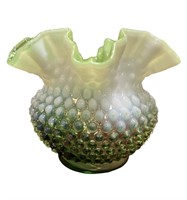 FENTON LIME GREEN OPALESCENT VASE