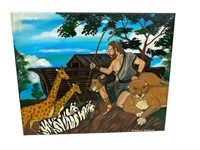 Richard Roebuck Noahs Ark Folk Art On Canvas