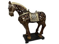 Large Resin Style Horse On Stand