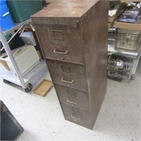 Metal file cabinet.