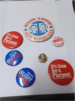Lot of Political Button Pins to Include Bush and