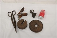 Old  Metal Lot Including Weight, Shears & Etc