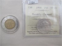 Une pièce en argent de 25¢ du Canada de 1900