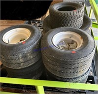 Used golf cart , trailer tires and rims