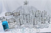 Vintage Canning Jar Lot Clear Bail Top Ball Atlas