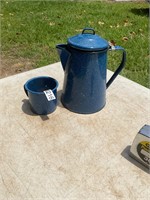 Granite ware coffee pot & cup- for a single person