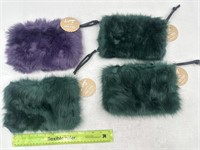 NEW Lot of 4- Fuzzy Pencil Pouches