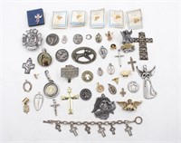 Religious Jewelry Lot Crosses Pins Pendants