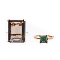 Two Lady's Gemstone Rings in Gold