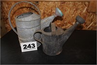 (2) GALVANIZED WATERING CANS