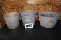 (3) GALVANIZED BUCKETS