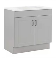 31 in. W x 19 in. D x 33 in. H Vanity Pearl Gray