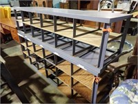 2 METAL SHELVING UNITS 75x21x19