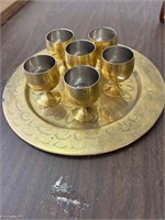 Brass mini cups and plate