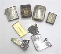 Four various vintage vesta cases