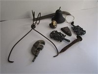 Vintage Items Cast Iron Bell,Ice Pick,