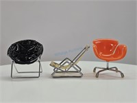 3 Miniature Midcentury Chair Collection