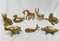 (8) Brass Animals