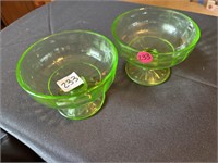 Green depression glass dishes