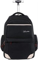 HollyHOME 19 Wheeled Rolling Backpack - Black