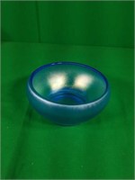 Irredescent Blue Glass Bowl