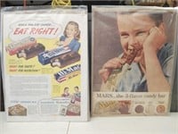 Pair of Vintage Candy Prints Mars and Shotwells