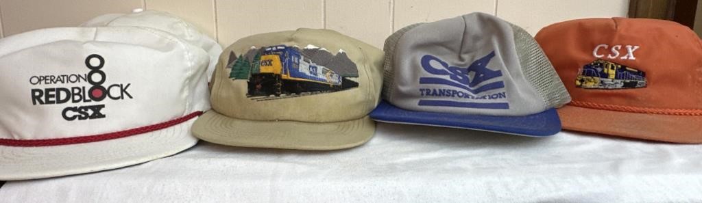 Group of 5 CSX railroad hats