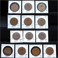 Ireland 1928-52 1 Penny Coin Collection