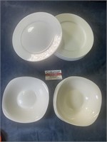 White Dinnerware Plates and Bowls