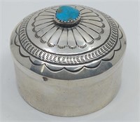 Vintage Navajo Sterling Silver Turquoise Pill