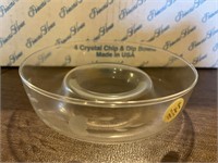 NIB Princess House Crystal Chip & Dip Bowls