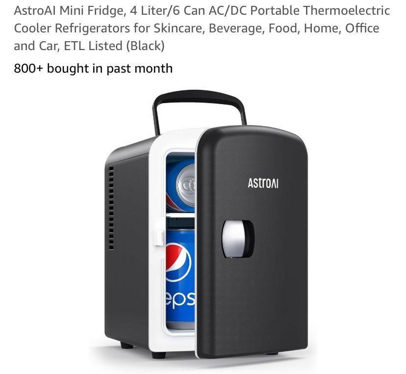 AstroAl Mini Fridge, 4 Liter/6 Can