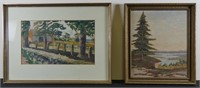 TWO UNSIGNED CANADIAN SCHOOL LANDCAPE PAINTINGS