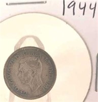1944 Georgivs VI Canadian Silver Dime