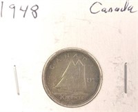 1948 Georgivs VI Canadian Silver Dime