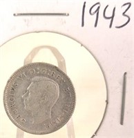 1943 Georgivs VI Canadian Silver Dime