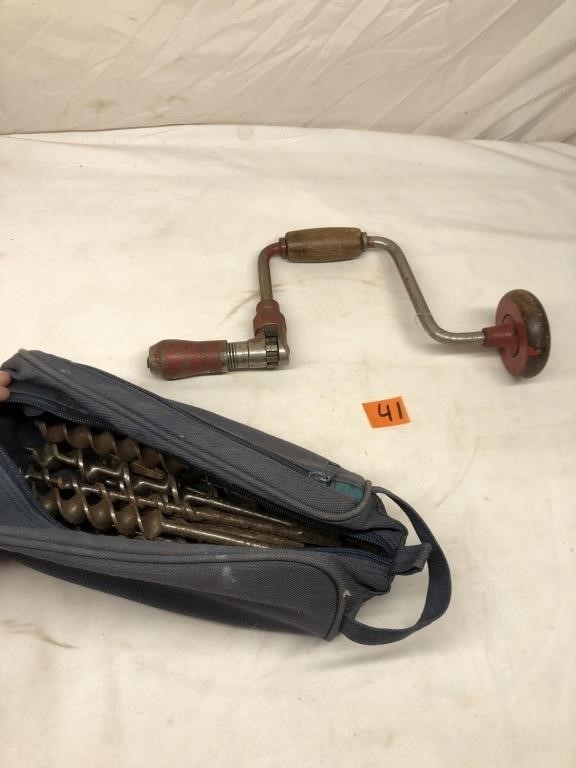Antique Auger Bit Brace Drill Hand Tool