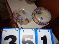 2 HAND PAINTED PORCELAIN DISHES