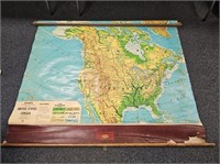 Vintage Crams USA Map- Pulls to open and close-