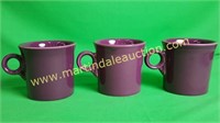 (3) Heather Fiesta Plum Mugs