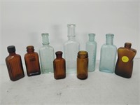 Collection of 9 Medicine Bottles