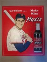 Ted Williams says "Make Mine Moxie" Metal Sign