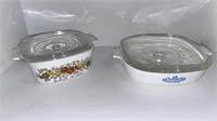 (2) Corning baking dishes w/ lids