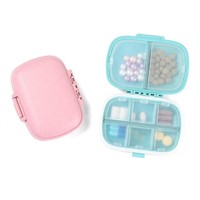 2 PCS Travel Pill Organizer, TEOYALL 8 Compartment