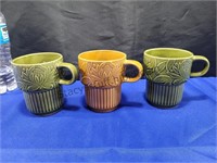 3 Stacking Ceramic Mugs Japan