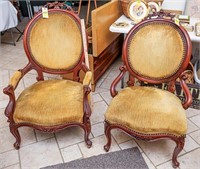 Pair of Matching Victorian Queen Anne Style