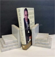 Pair of Marble Book Ends 5” with BARACK OBAMA The