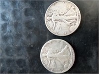 1944 and 1945 liberty silver half dollars
